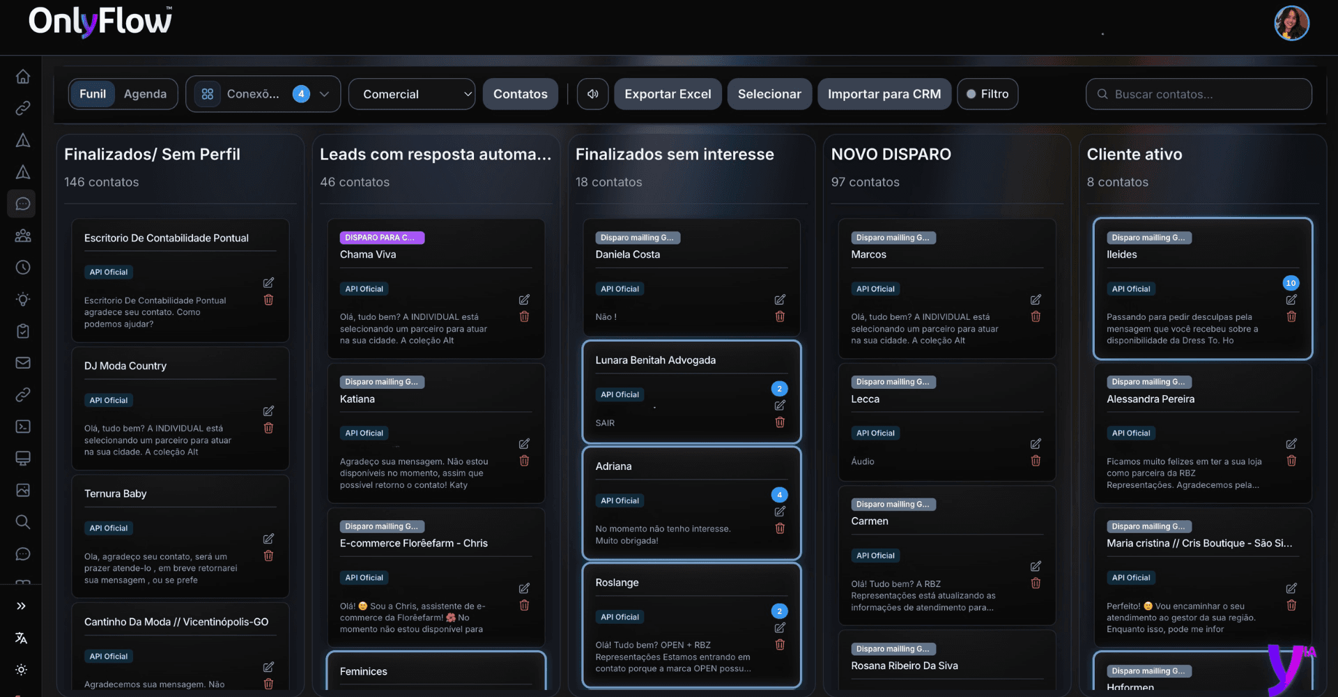 Painel OnlyFlow no MacBook